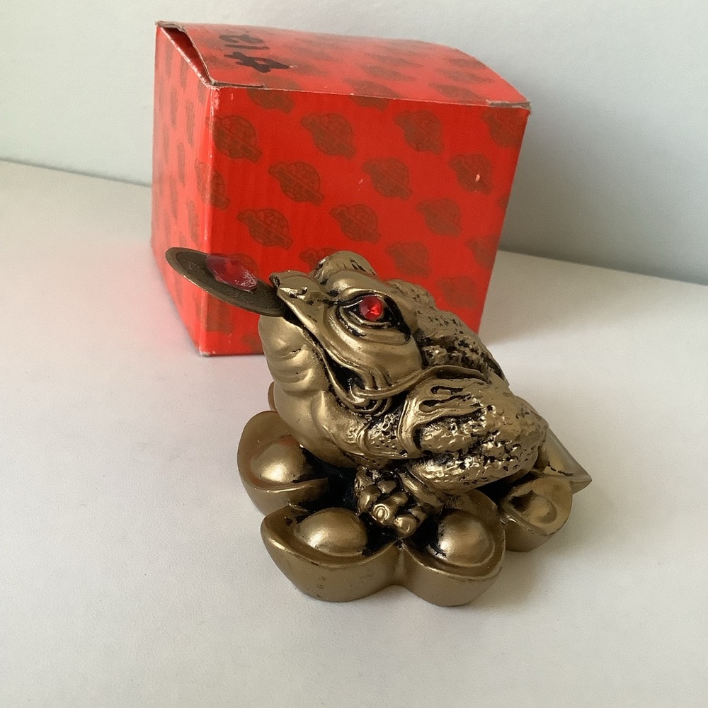 NIB Feng Shui Money Frog Vintage
